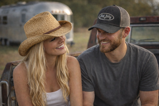 HillBilly Black and Gray Pro style Trucker Hat-Black Patch