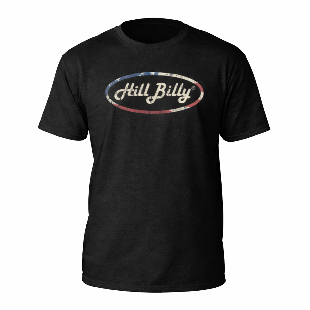 Black HillBilly Red White & Blue Logo T-Shirt