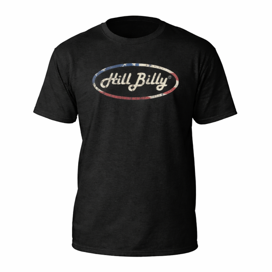 Black HillBilly Red White & Blue Logo T-Shirt